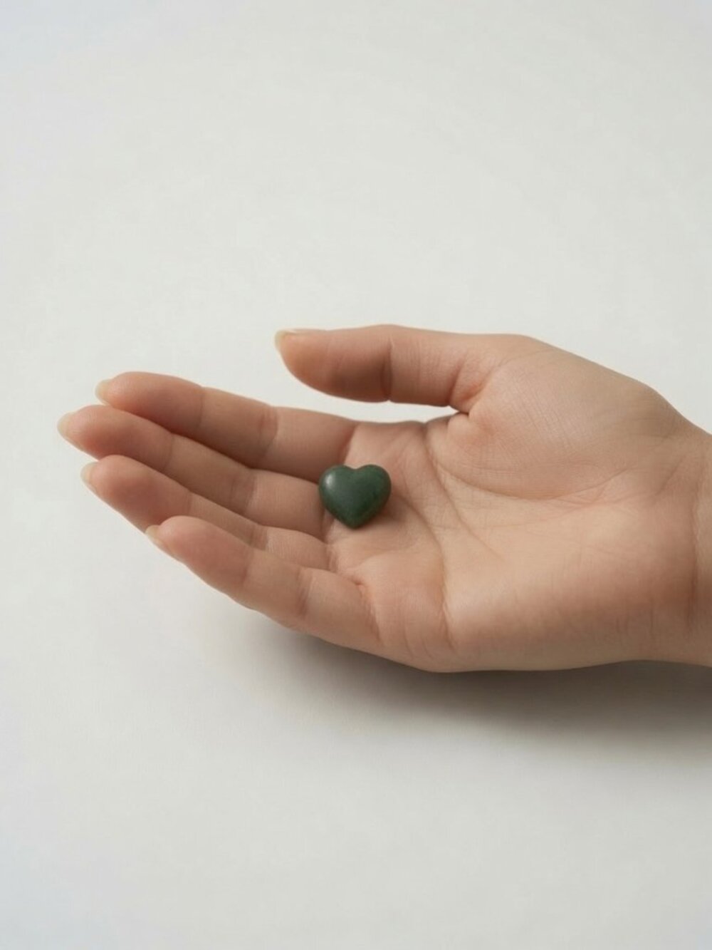 Serpentine Jade Heart Stone